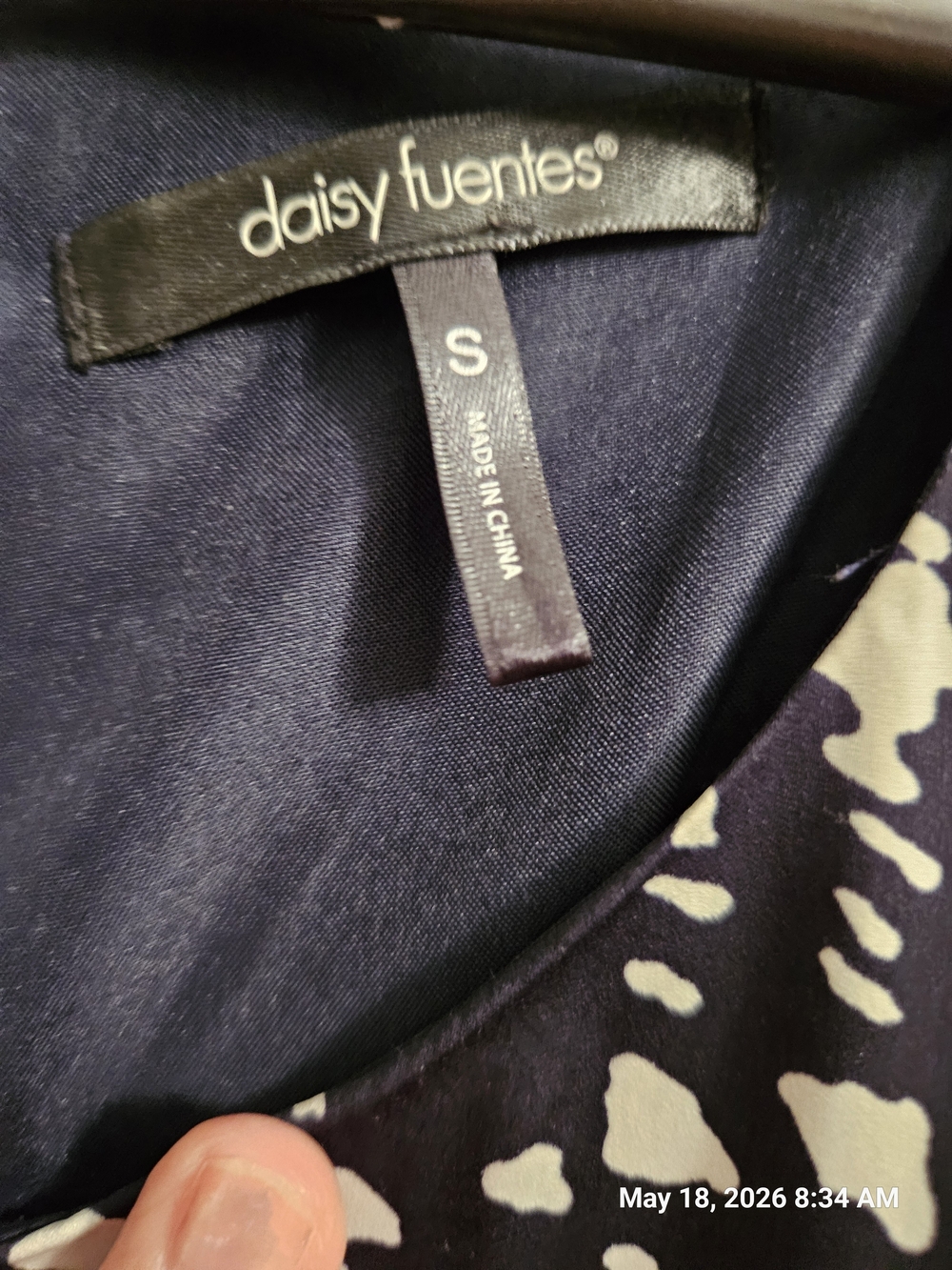 Daisy Fuentes Navy and White Plaid Sleeveless Midi Dress - Picture 3 of 4